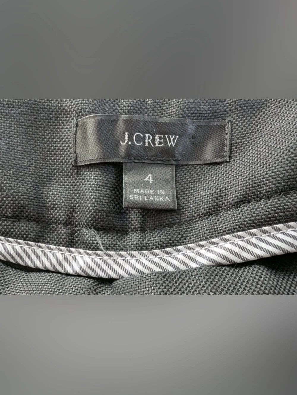 J.Crew High-rise Wide Leg Pleated Linen Side Zip Blend Pant Black Size 4